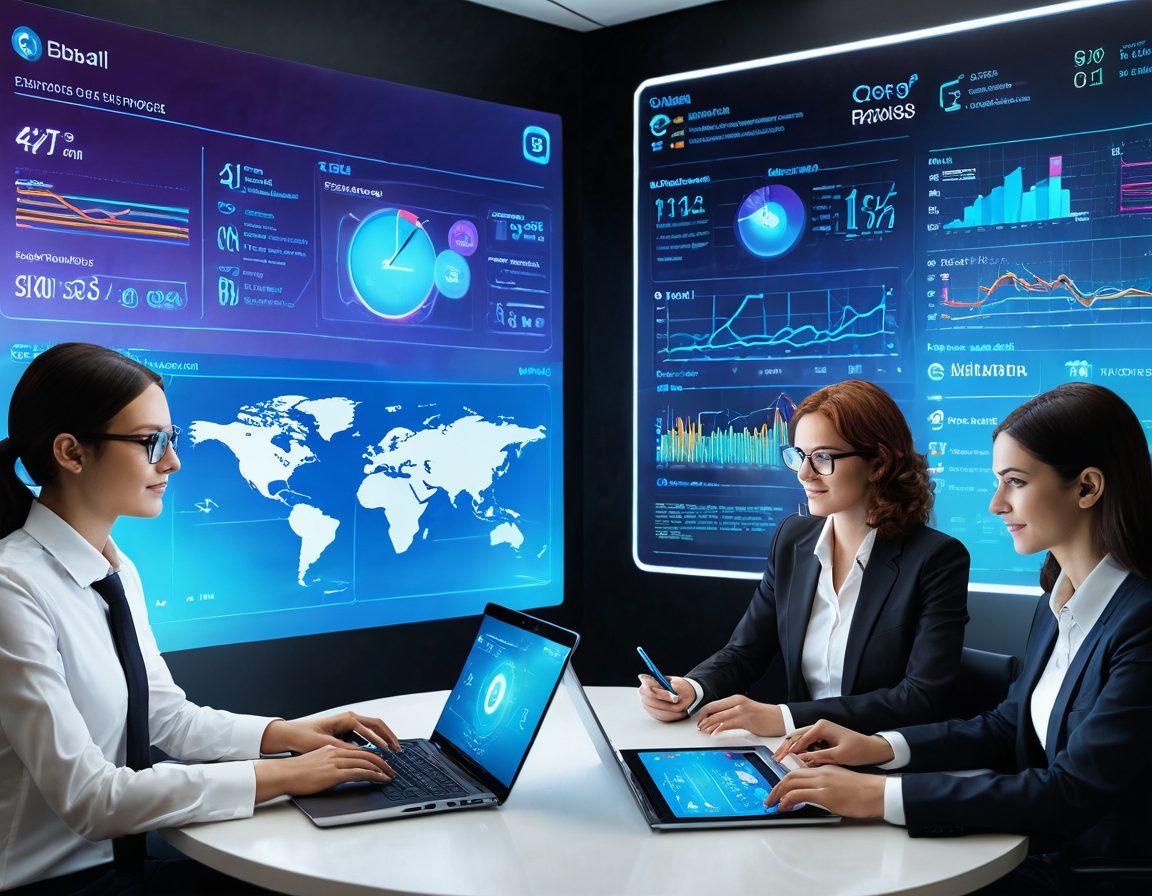 A futuristic digital banking interface showcasing SBI Internet Banking features, highlighting innovative tools and financial graphs. Include diverse individuals engaging with the technology, representing improved financial literacy. Bright, modern design elements with a glowing network overlay symbolizing technological advancement. super-realistic. vibrant colors. 3D.